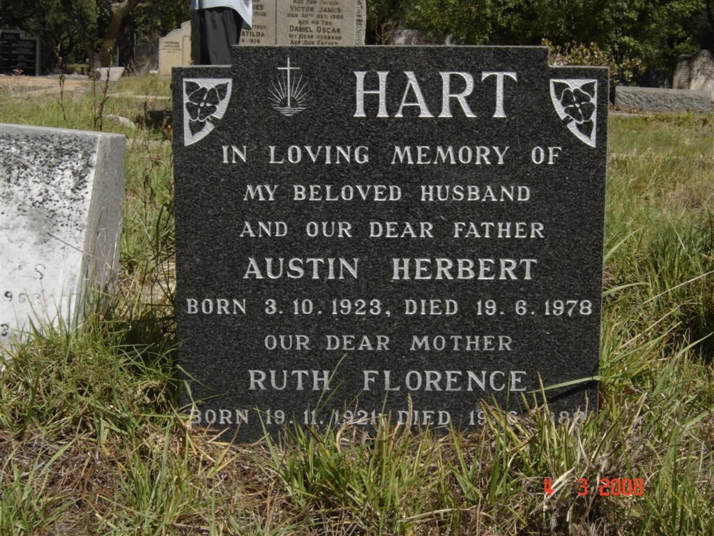 HART Austen Herbert 1923-1978 &amp; Ruth Florence 1921-198?