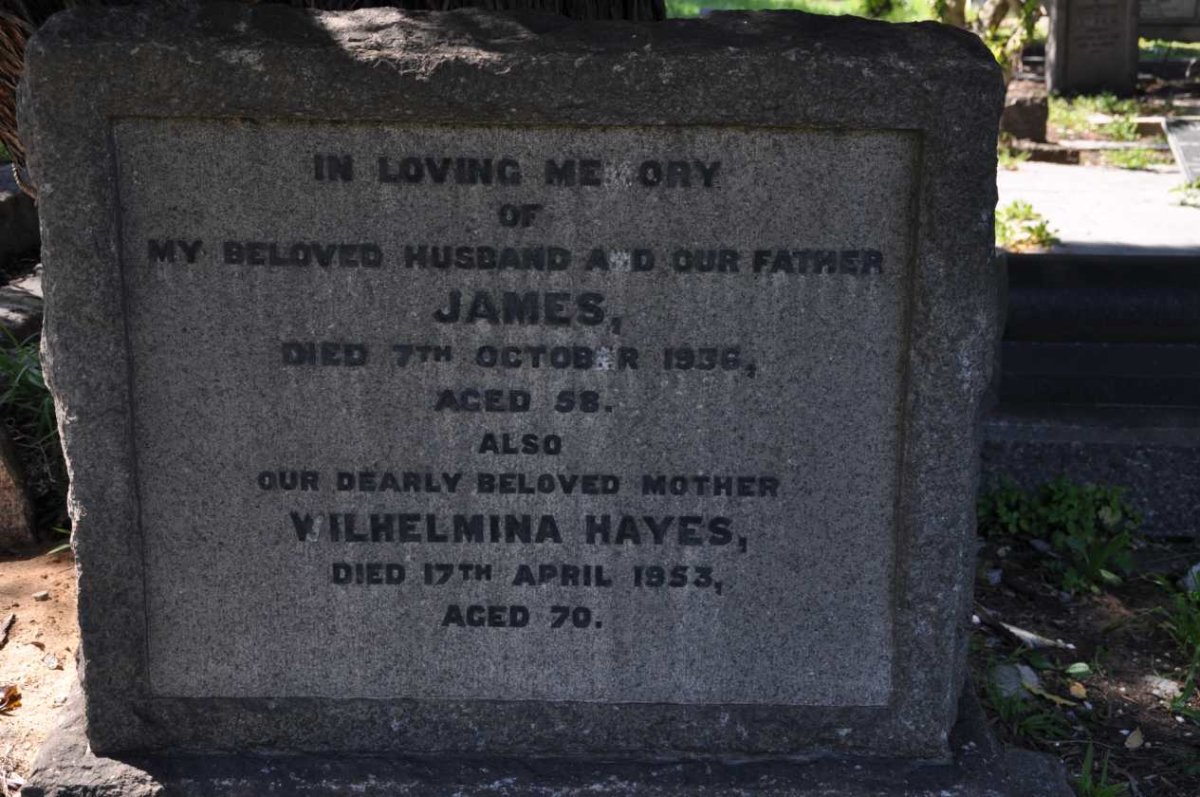 HAYES James -1936 &amp; Wilhelmina -1953 :: ? Sydney :: MARTIN ?
