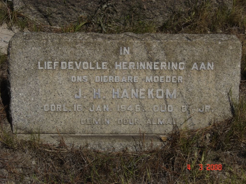 HANEKOM J.H. -1946