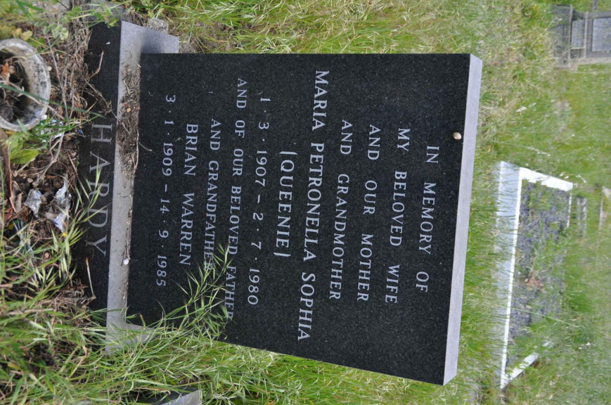 HARDY Brian Warren 1909-1985 &amp; Maria Petronella Sophia 1907-1980