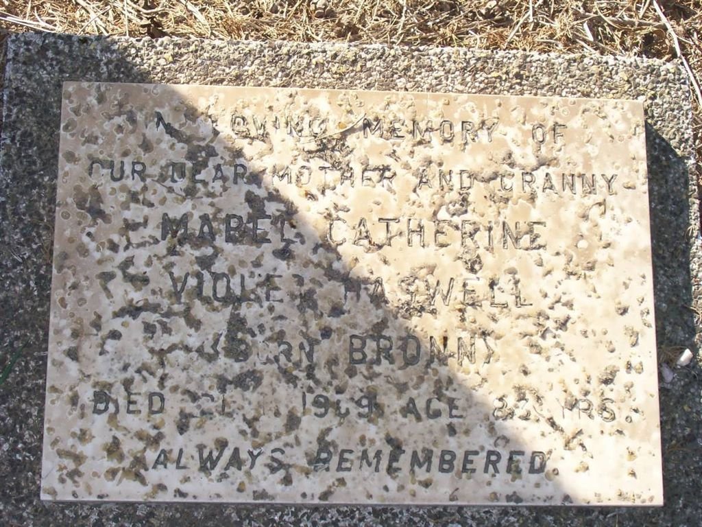 HASWELL Mabel Catherine Violet nee BRONN -1969