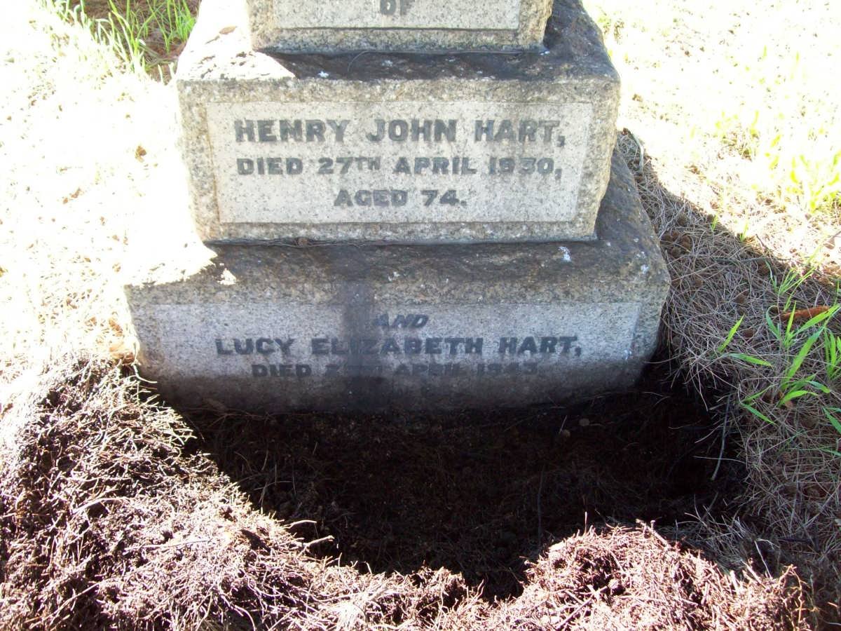 HART Henry John -1930 &amp; Lucy Elizabeth -1943