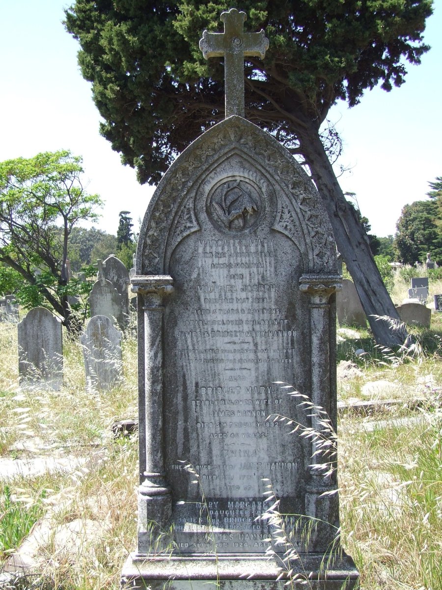 HANNON James -1924 &amp; Bridget Mary -1892 &amp; Jemima -1918 :: HANNON Margaret Mary -1886 :: HANNON Michael Joseph -1888