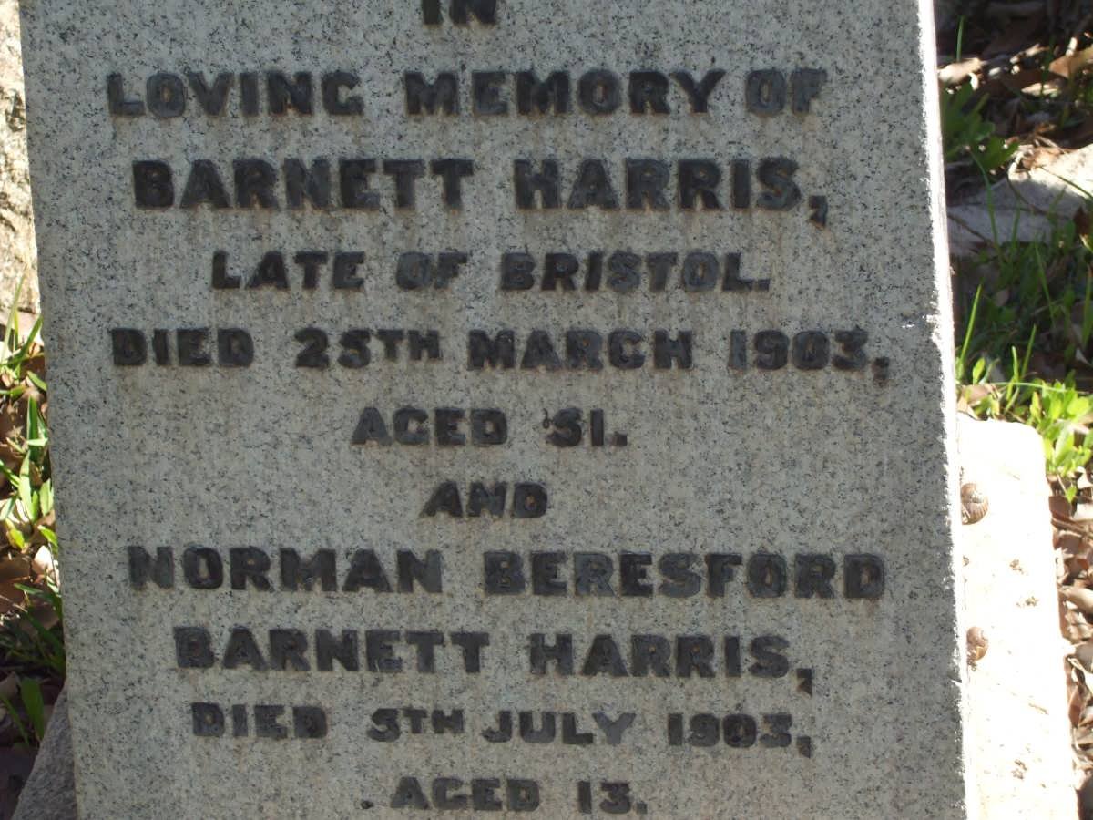 HARRIS Barnett -1903 :: HARRIS Norman Beresford Barnett -1903