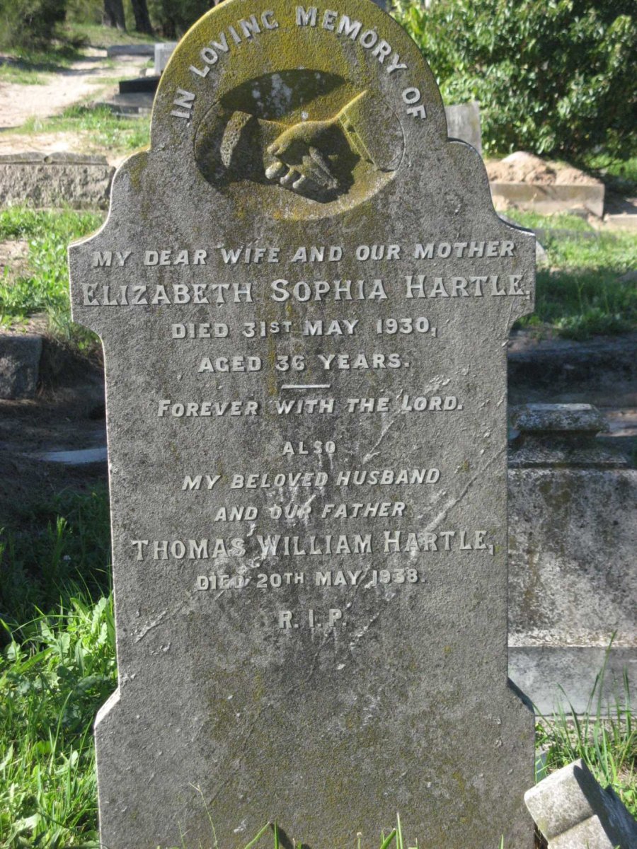 HARTLE Elizabeth Sophia -1930 :: HARTLE Thomas William -1938