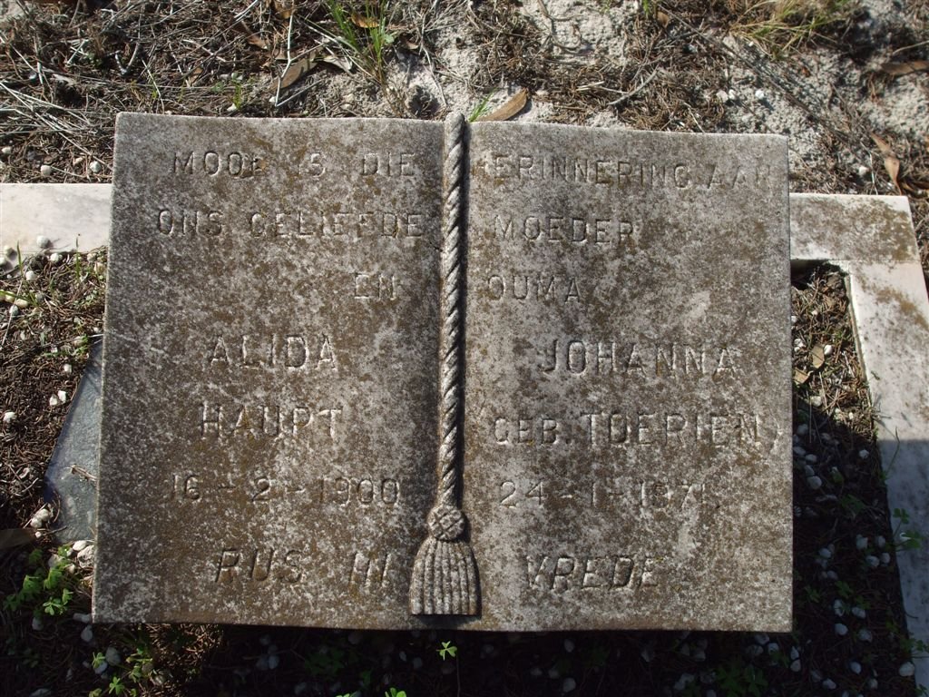 HAUPT Alida Johanna nee TOERIEN 1900-1971