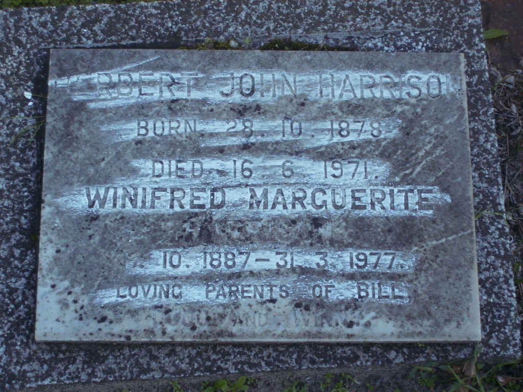 HARRISON Herbert John 1878-1971 &amp; Winifred Marguerite 1887-1977