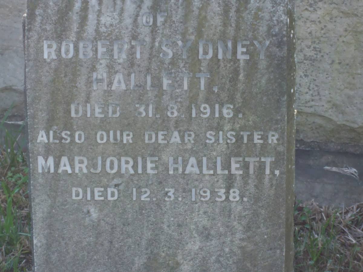 HALLETT Robert Sydney -1916 :: HALLETT Marjorie -1938