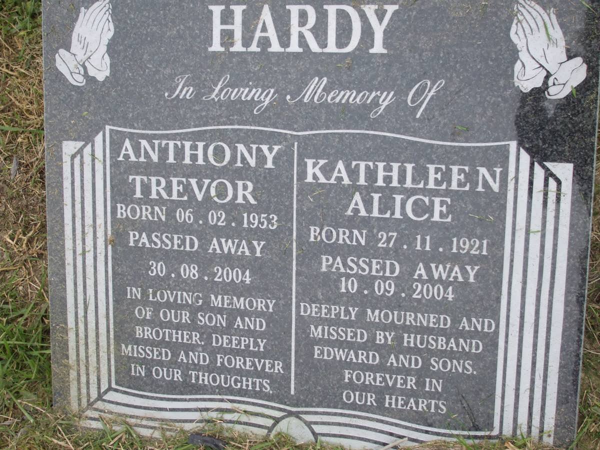 HARDY Anthony Trever 1953-2002 :: HARDY Kathleen Alice 1921-2004