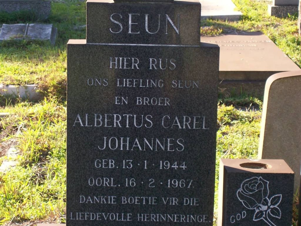 HANEKOM  Albertus Carel Johannes 1944-1967
