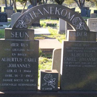 HANEKOM Albertus Carel Johannes 1897-1970 :: HANEKOM Albertus Carel Johannes 1944-1967