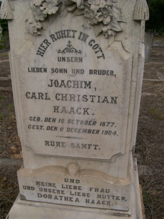 HAACK Joachim Carl Christian 1877-1904