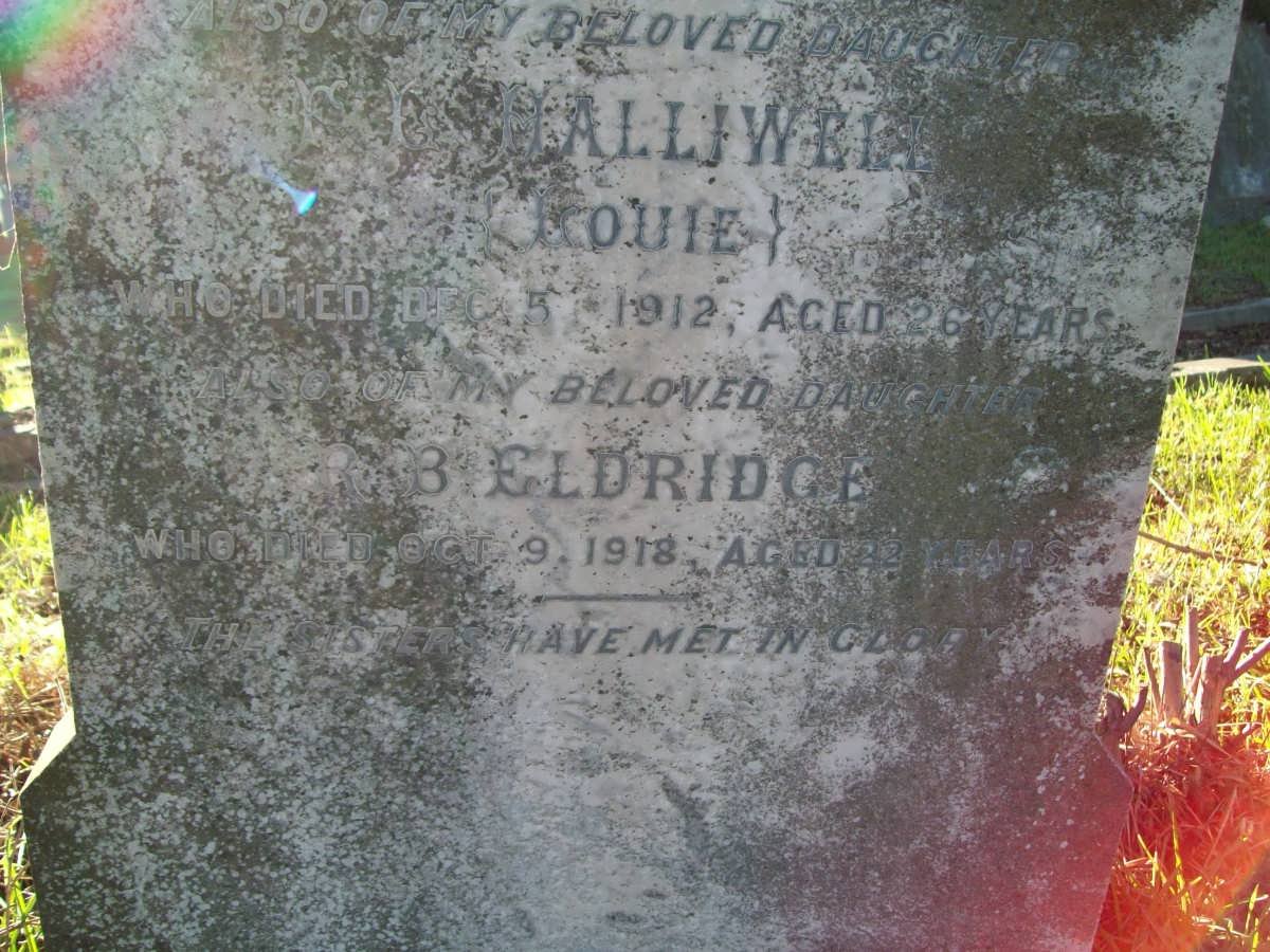 HALLIWELL E.L. -1912 :: ELDRIDGE R.B. -1918