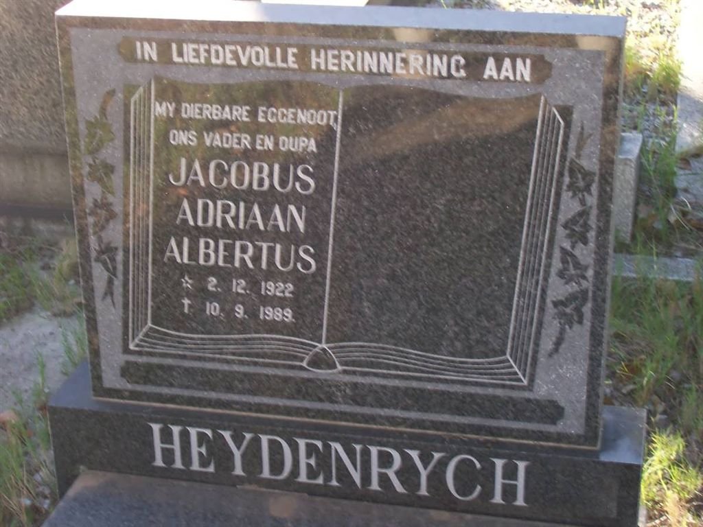 HEYDENRYCH Jacobus Adriaan Albertus 1922-1989