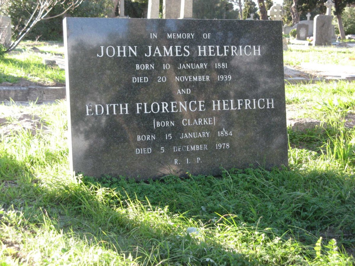 HELFRICH John James 1881-1939 &amp; Edith Florence CLARKE 1884-1978