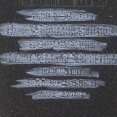 HEROLD Tobias Johannes 1874-1951 &amp; Maria Jacoba Christina DU TOIT 1870-1953