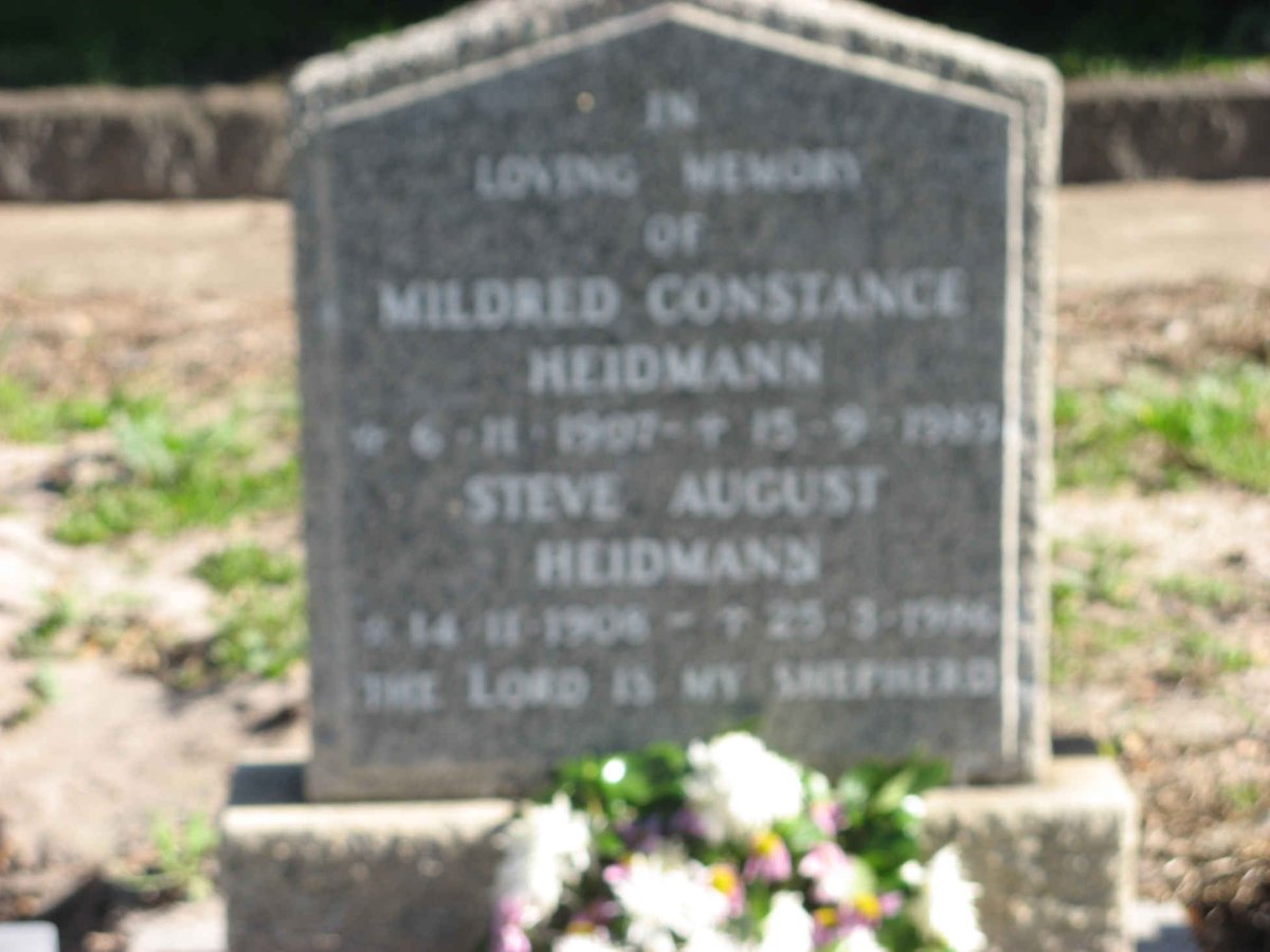 HEIDMANN Mildred Constance 1907-19? &amp; Steve August 190?-19?