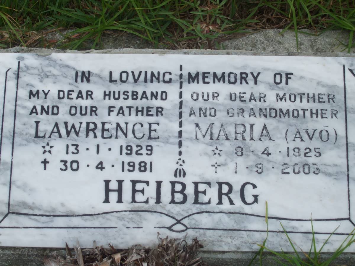 HEIBERG Lawrence 1929-1981 &amp; Maria AVO 1925-2003