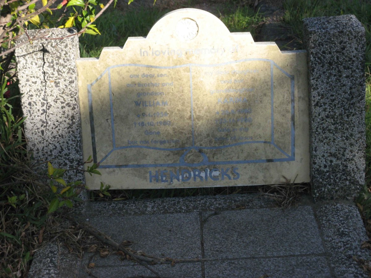 HENDRICKS William 1958-1980 :: HENDRICKS Karina ?-1980