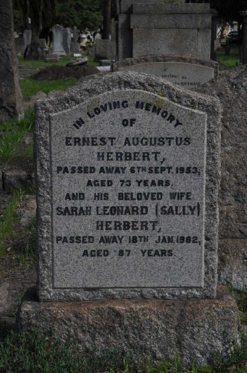 HERBERT Ernest Augustus -1953 &amp; Sarah Leonard -1982