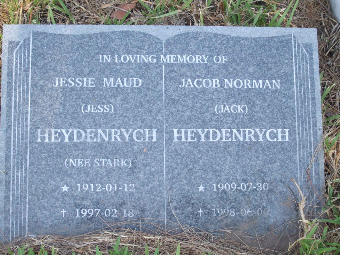 HEYDENRYCH Jacob Norman  1909-1998 &amp; Jessie Maud STARK 1912-1997