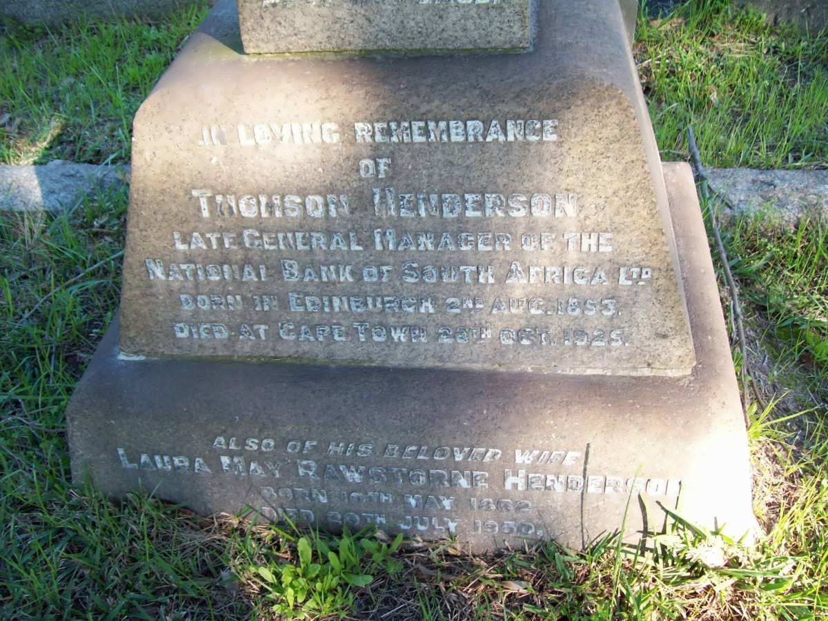 HENDERSON Thomson 1853-1925 &amp; Laura May Rawstorne 1862-1950