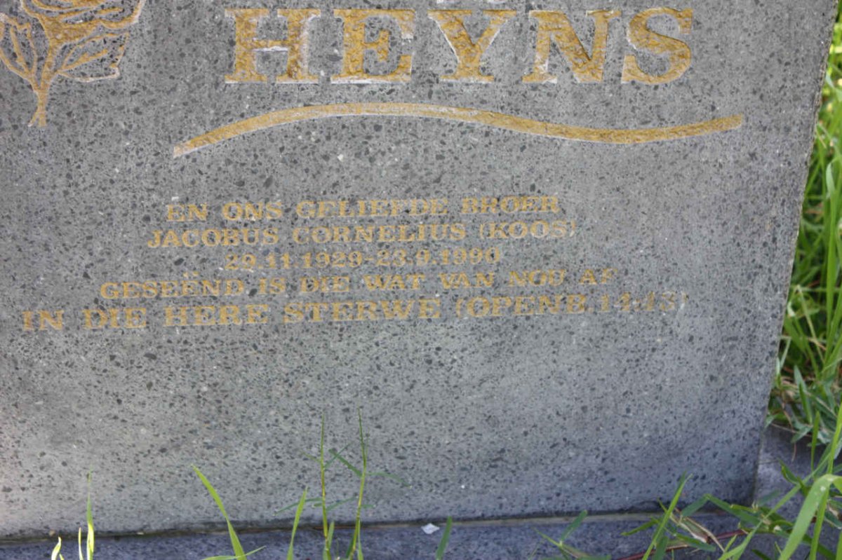 HEYNS Jacobus Cornelius 1929-1990
