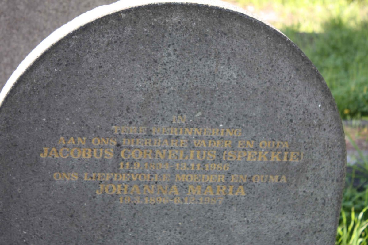 HEYNS Jacobus Cornelius 1894-1986 &amp; Johanna Maria 1896-1987