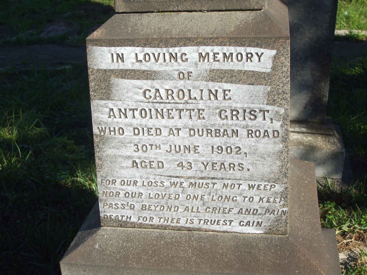 GRIST Caroline Antoinette -1902 