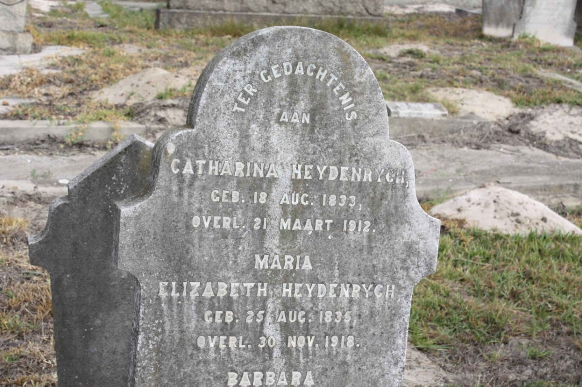 HEYDENRYCH Catharina 1833-1912 :: HEYDENRYCH Elizabeth 1835-1918
