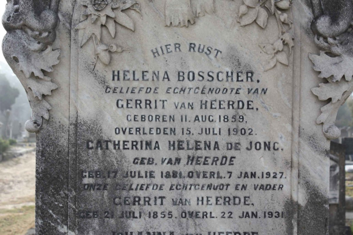 HEERDE Gerrit, van 1855-1931 &amp; Helena BOSSCHER 1859-1902 :: DE JONG Catherina Helena nee VAN  HEERDE 1881-1927