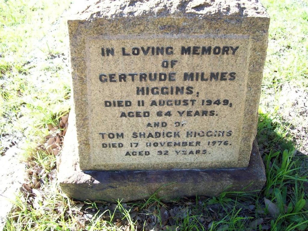 HIGGINS Tom Shadick -1976 &amp; Gertrude Milnes -1949