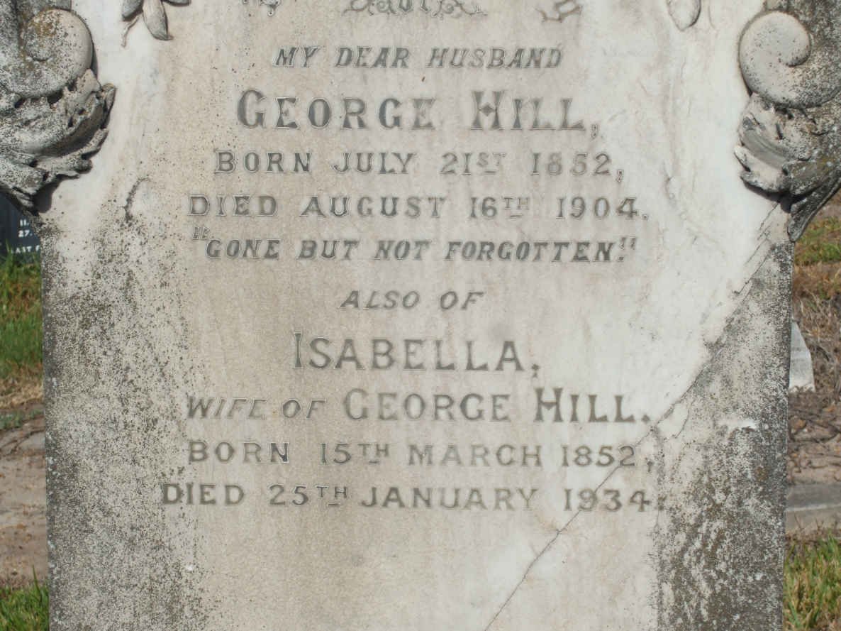 HILL George 1852-1904 &amp; Isabella 1852-1934