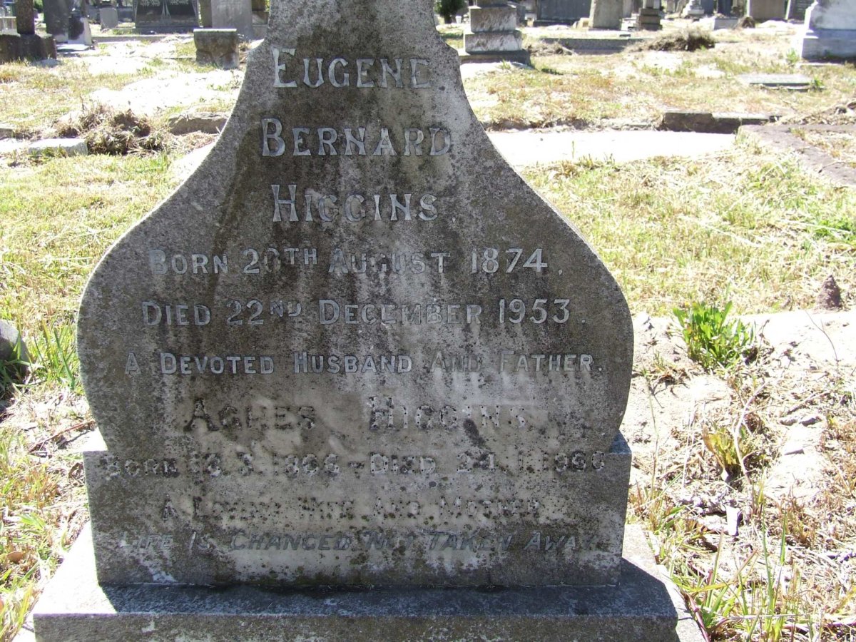 HIGGINS Eugene Bernard 1874-1953 &amp; Agnes 18?6-19?6