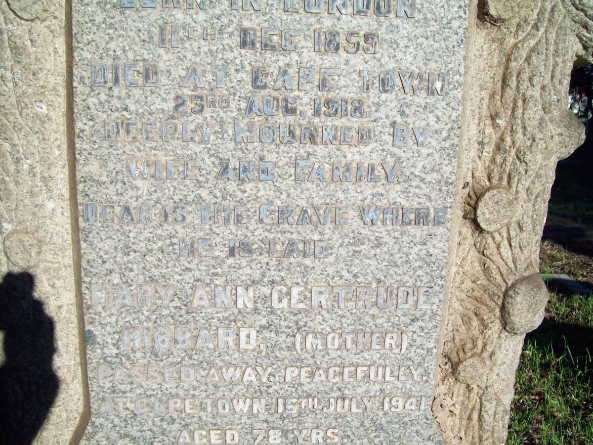 HIBBARD Arthur John 1859-1918 &amp; Mary Ann Gertrude -1941