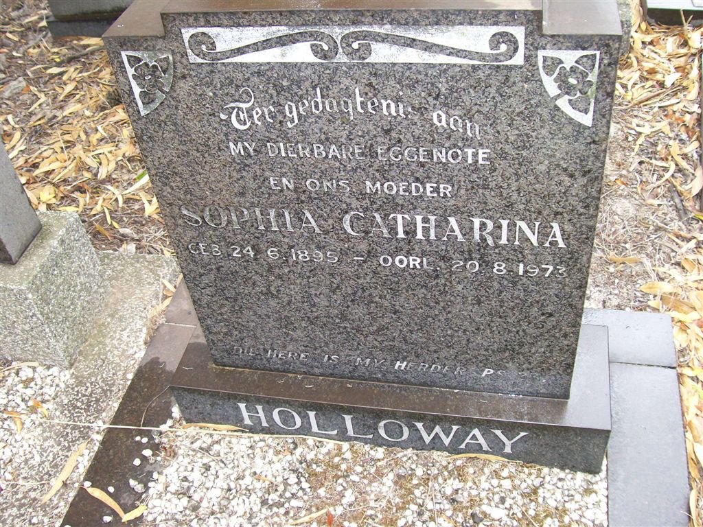 HOLLOWAY Sophia Catharina 1895-1973