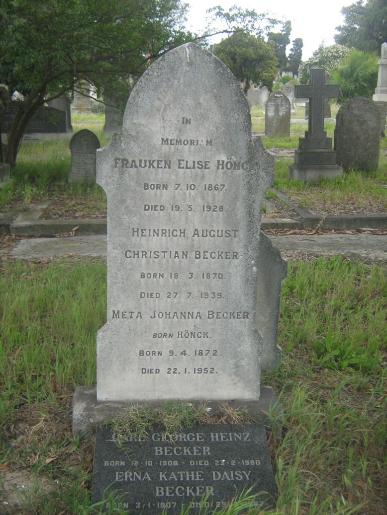 HONCK Frauken Elise 1867-1928 :: BECKER August Heinrich Christian 1870-1939