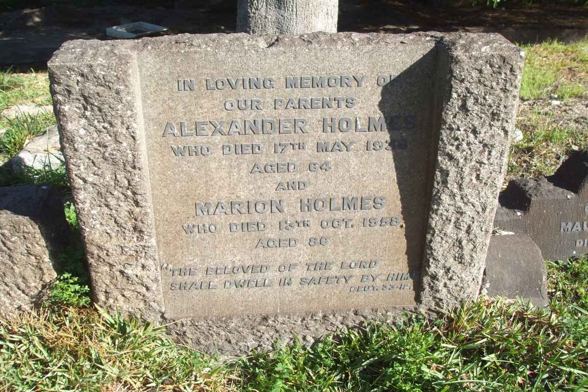 HOLMES Alexander -1928 &amp; Marion -1958