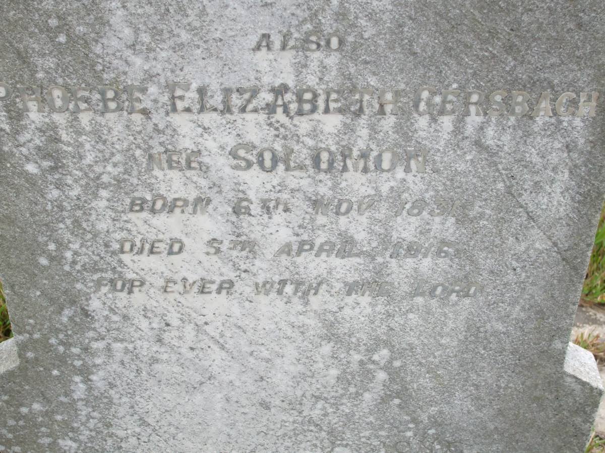 GERSBACH Phoebe Elizabeth nee SOLOMON 1831-1916