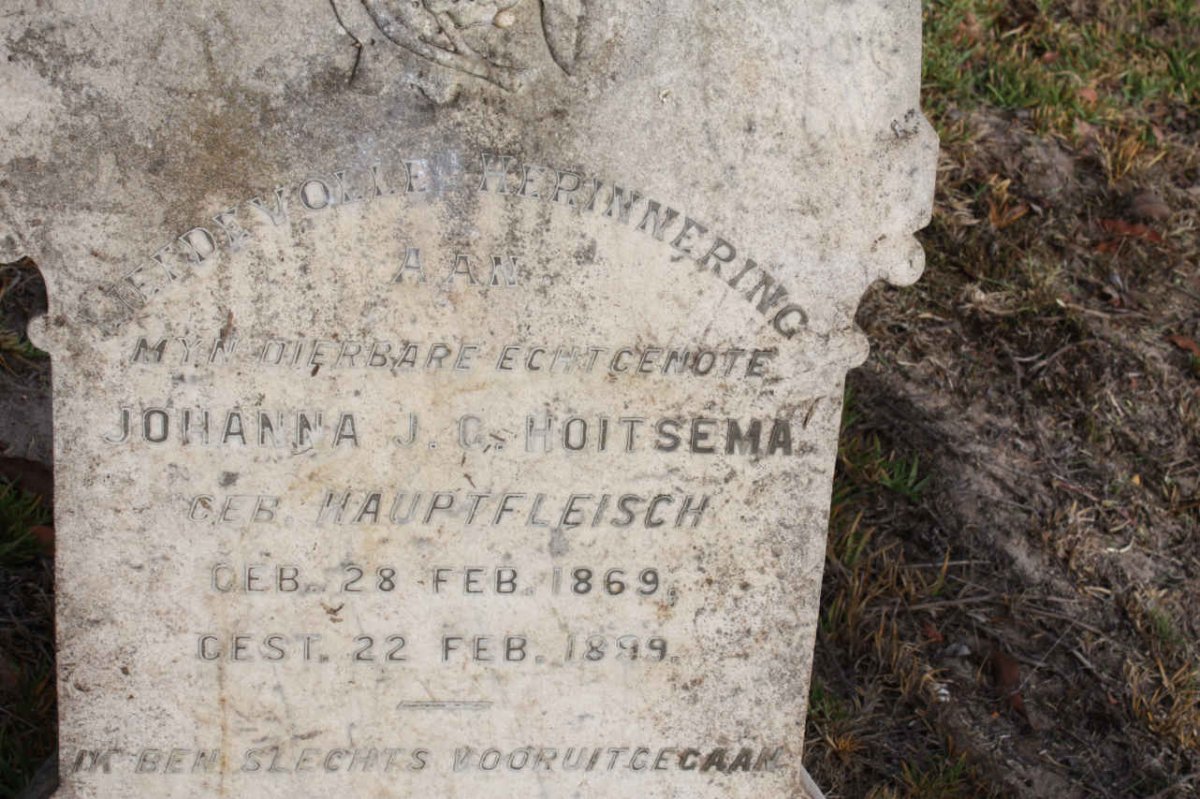 HOITSEMA Johanna nee HAUPTFLEISCH 1869-1899