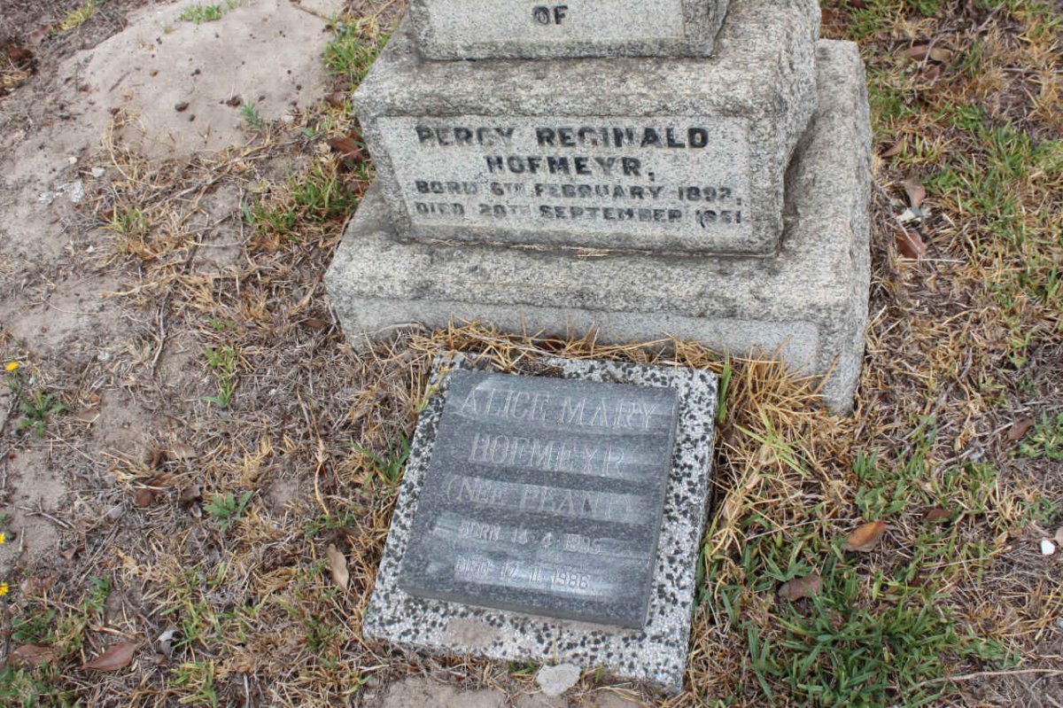 HOFMEYR Percy Reginald 1892-1951 :: HOFMEYR Alice Mary nee PLANT 1895-1986
