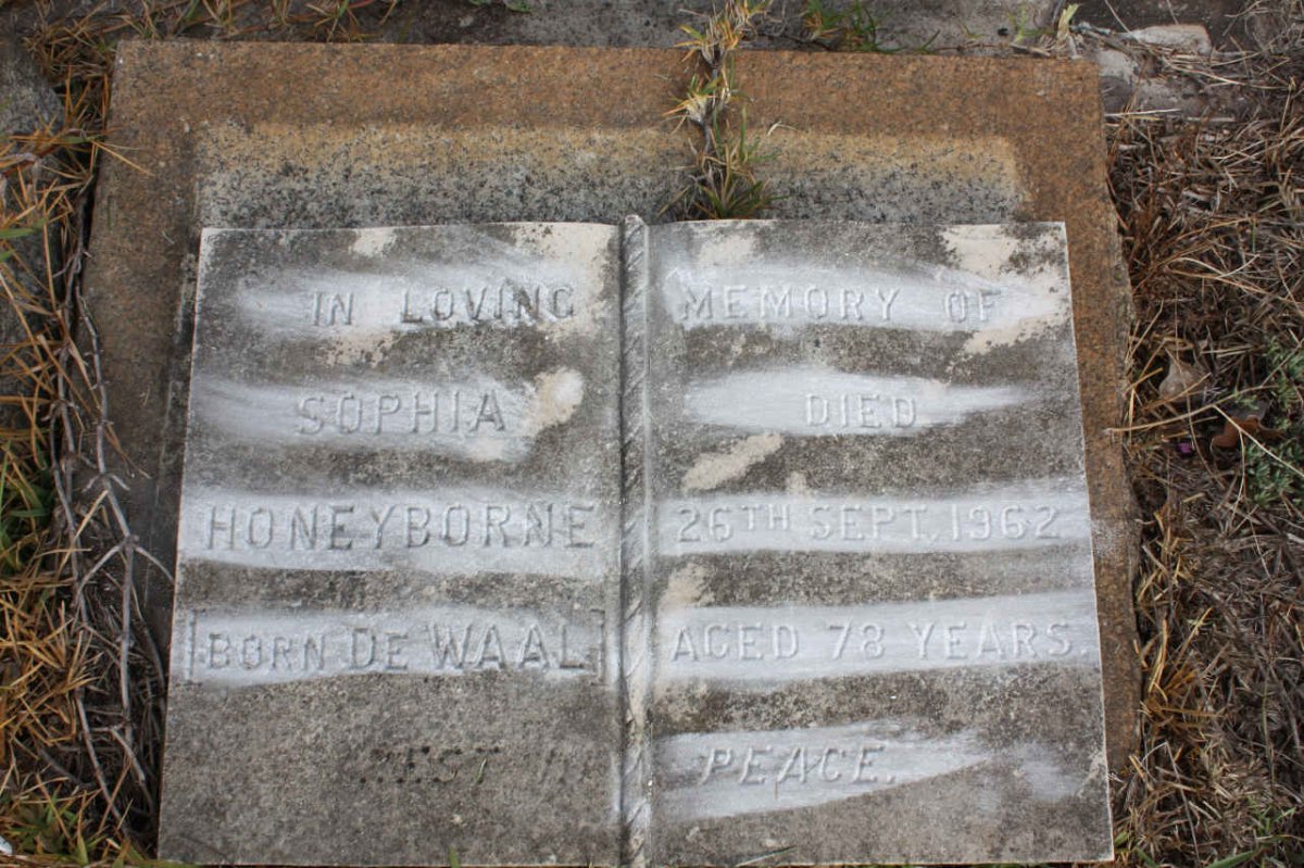 HONEYBORNE Sophia nee DE WAAL -1962