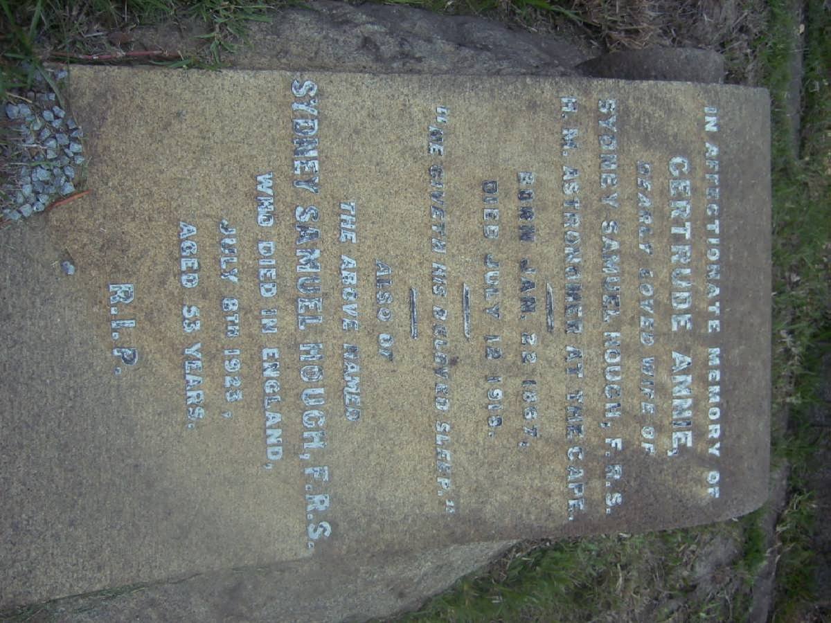 HOUGH Sydney Samuel -1923 &amp; Gertrude Anne 1867-1918