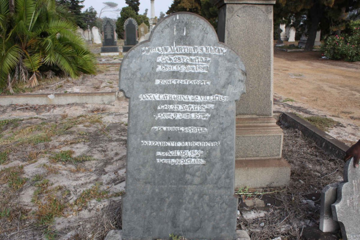 HORAK Adriaan Marthinus 1796-1883 &amp; Anna Catharina DE VILLIERS 1798-1876 :: HORAK Elizabeth Margaretha 1826-1883