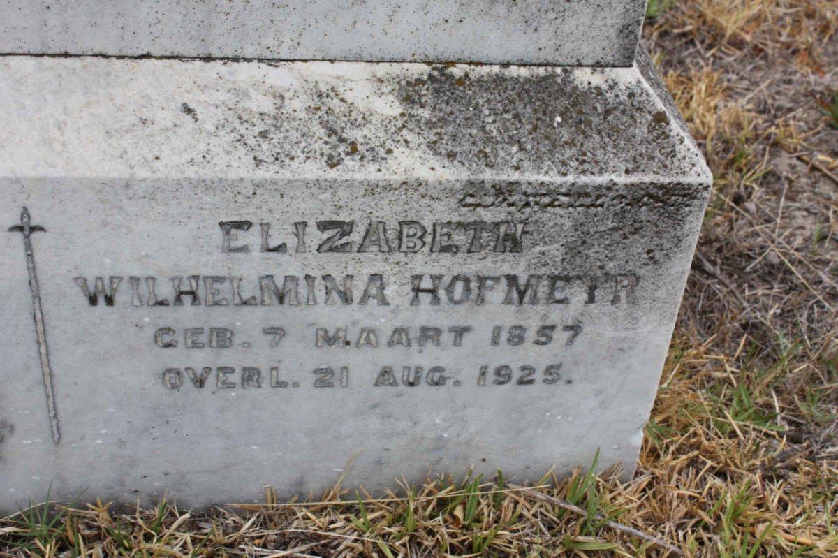 HOFMEYR Elizabeth Wilhelmina 1857-1925