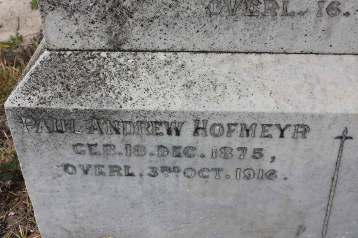 HOFMEYR Paul Andrew 1875-1916