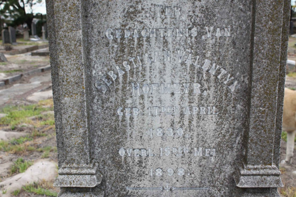 HOFMEYR Sebastiaan Valentyn 1830-1898