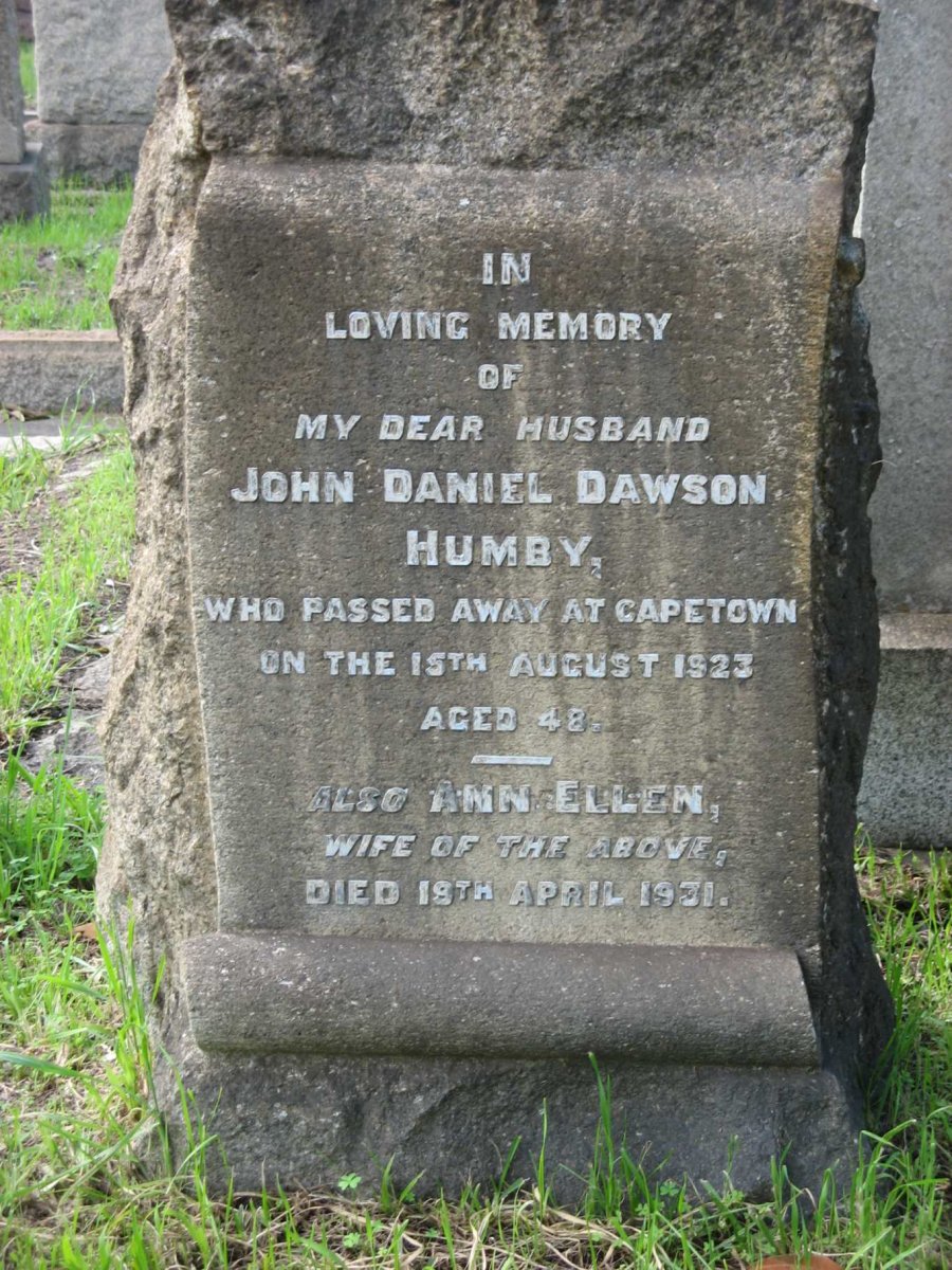 HUMBY John Daniel Dawson -1923 &amp; Ann Ellen -1931