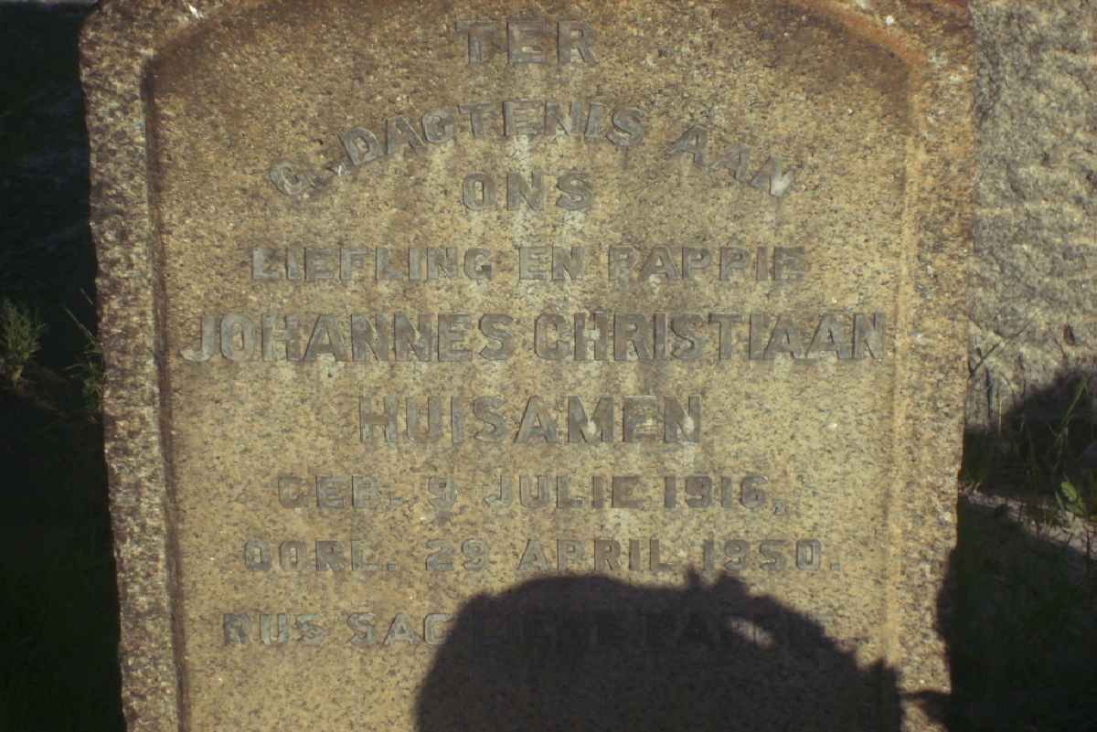 HUISAMEN Johannes Christiaan 1916-1950