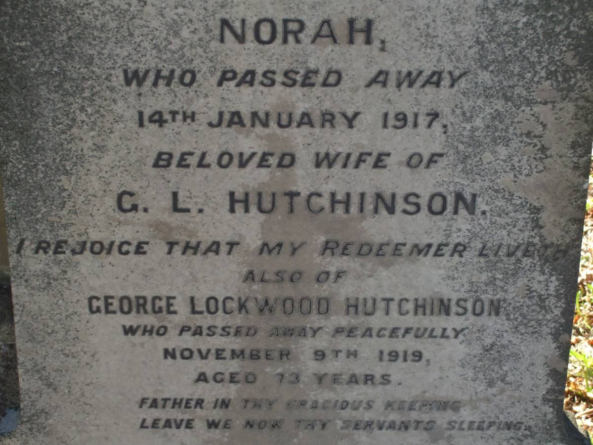 HUTCHINSON George Lockwood -1919 &amp; Norah -1917